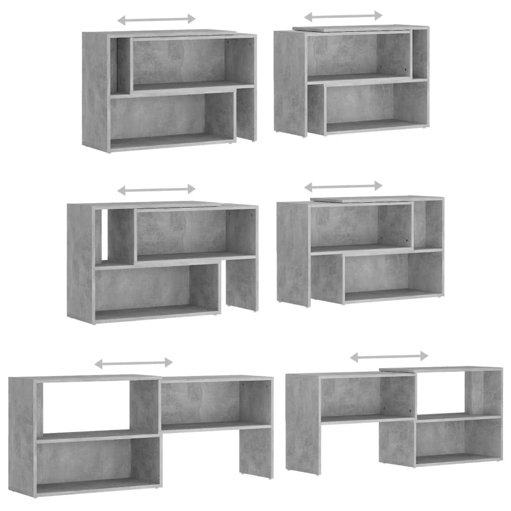 vidaXL Meuble TV gris béton 149x30x52 cm Aggloméré