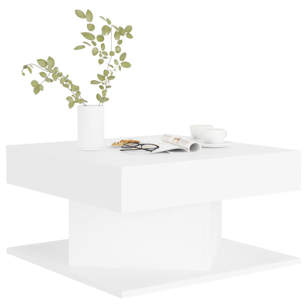 vidaXL Table basse blanc 57x57x30 cm Bois d'ingénierie