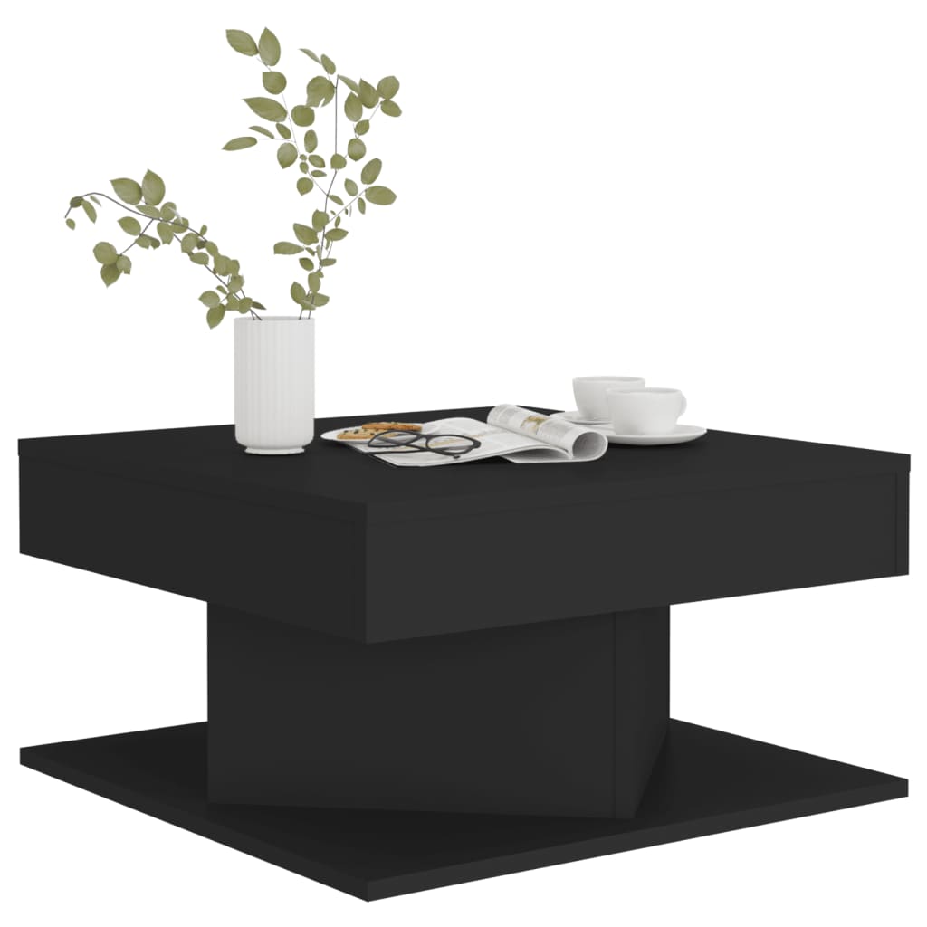 vidaXL Table basse noire 57x57x30 cm en bois d'ingénierie