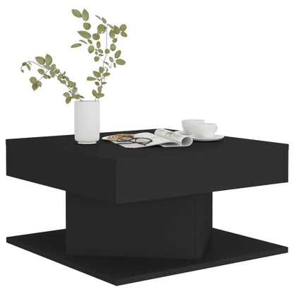 vidaXL Table basse noire 57x57x30 cm en bois d'ingénierie