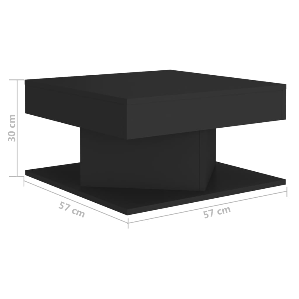 vidaXL Table basse noire 57x57x30 cm en bois d'ingénierie