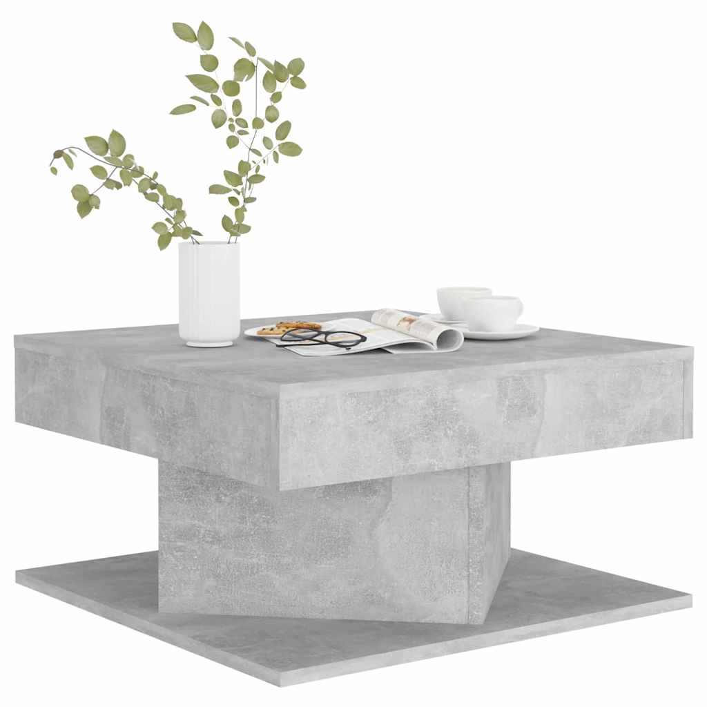 vidaXL Table basse gris béton 57x57x30 cm bois d'ingénierie