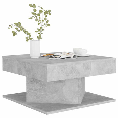 vidaXL Table basse gris béton 57x57x30 cm bois d'ingénierie