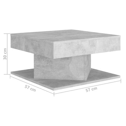 vidaXL Table basse gris béton 57x57x30 cm bois d'ingénierie