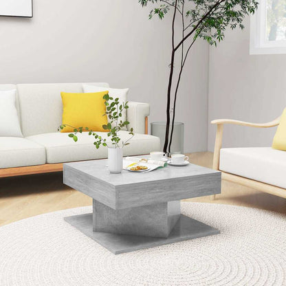 vidaXL Table basse gris béton 57x57x30 cm bois d'ingénierie