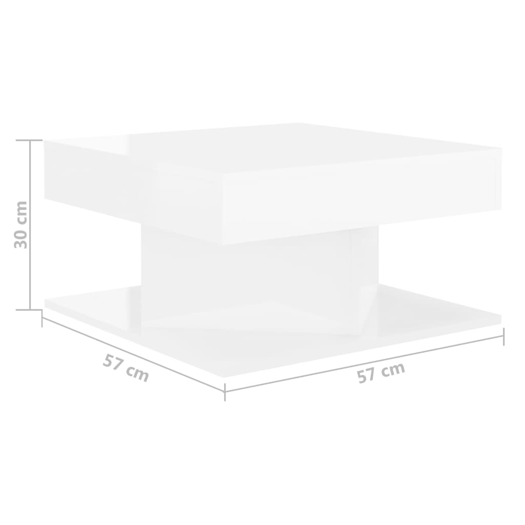 vidaXL Couchtisch Hochglanz-Weiß 57x57x30 cm Holzwerkstoff