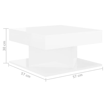 vidaXL Couchtisch Hochglanz-Weiß 57x57x30 cm Holzwerkstoff