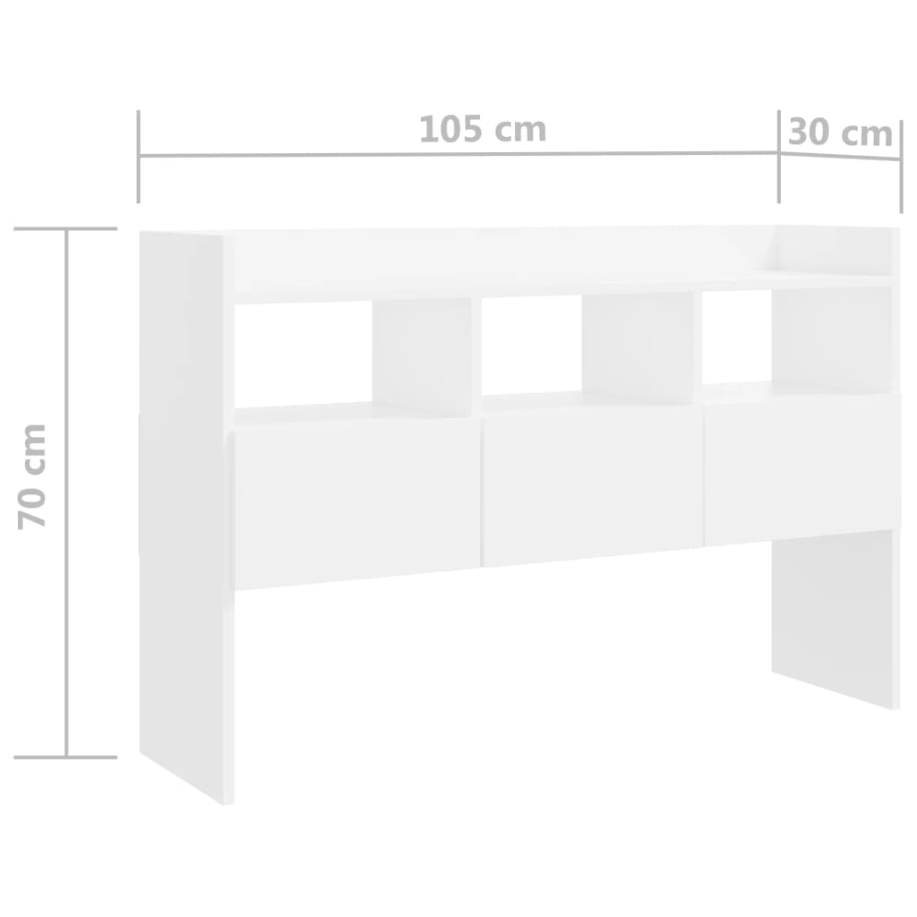 vidaXL Buffet blanc 105x30x70 cm aggloméré
