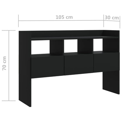 vidaXL Commode noire 105x30x70 cm en bois d'ingénierie