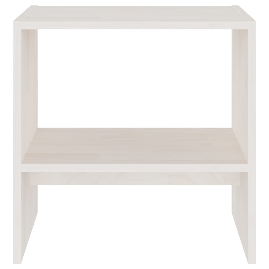 vidaXL Nachttische 2 Stk. Weiß 40x30,5x40 cm Massivholz Kiefer