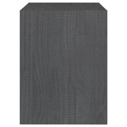 vidaXL Nachttische 2 Stk. Grau 40x30,5x40 cm Massivholz Kiefer