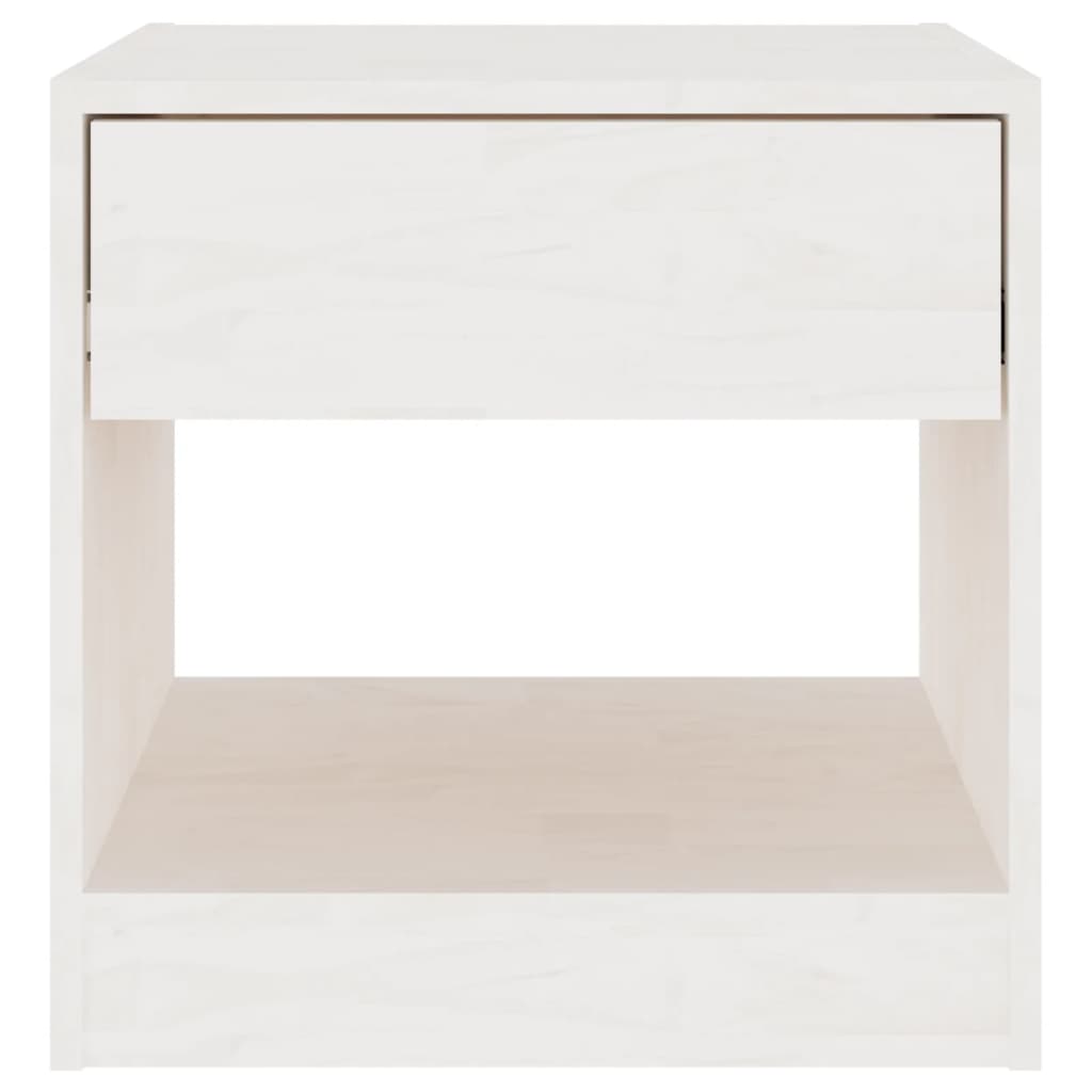 vidaXL Nachttisch Weiß 40x31x40 cm Massivholz Kiefer