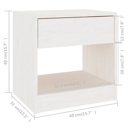 vidaXL Nachttisch Weiß 40x31x40 cm Massivholz Kiefer