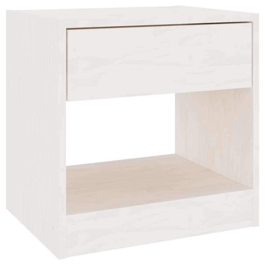 vidaXL Nachttische 2 Stk. Weiß 40x31x40 cm Massivholz Kiefer