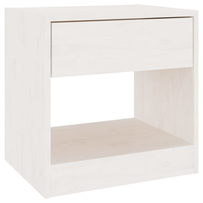 vidaXL Nachttische 2 Stk. Weiß 40x31x40 cm Massivholz Kiefer