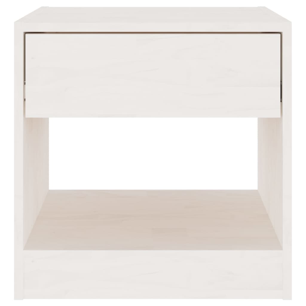 vidaXL Nachttische 2 Stk. Weiß 40x31x40 cm Massivholz Kiefer