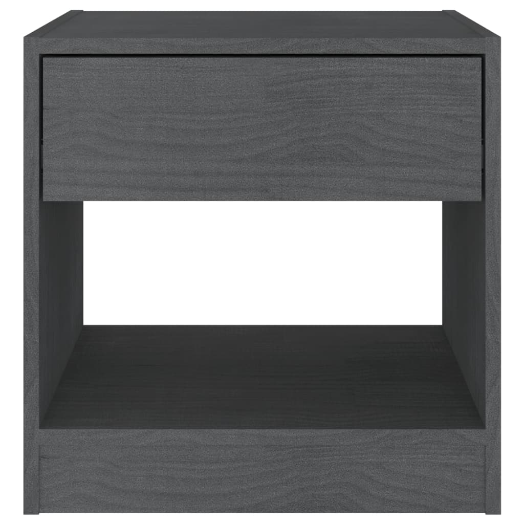 vidaXL Nachttische 2 Stk. Grau 40x31x40 cm Massivholz Kiefer