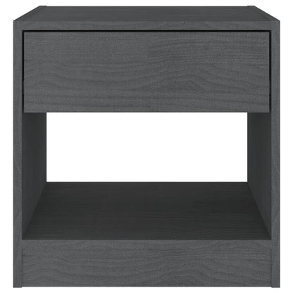 vidaXL Nachttische 2 Stk. Grau 40x31x40 cm Massivholz Kiefer