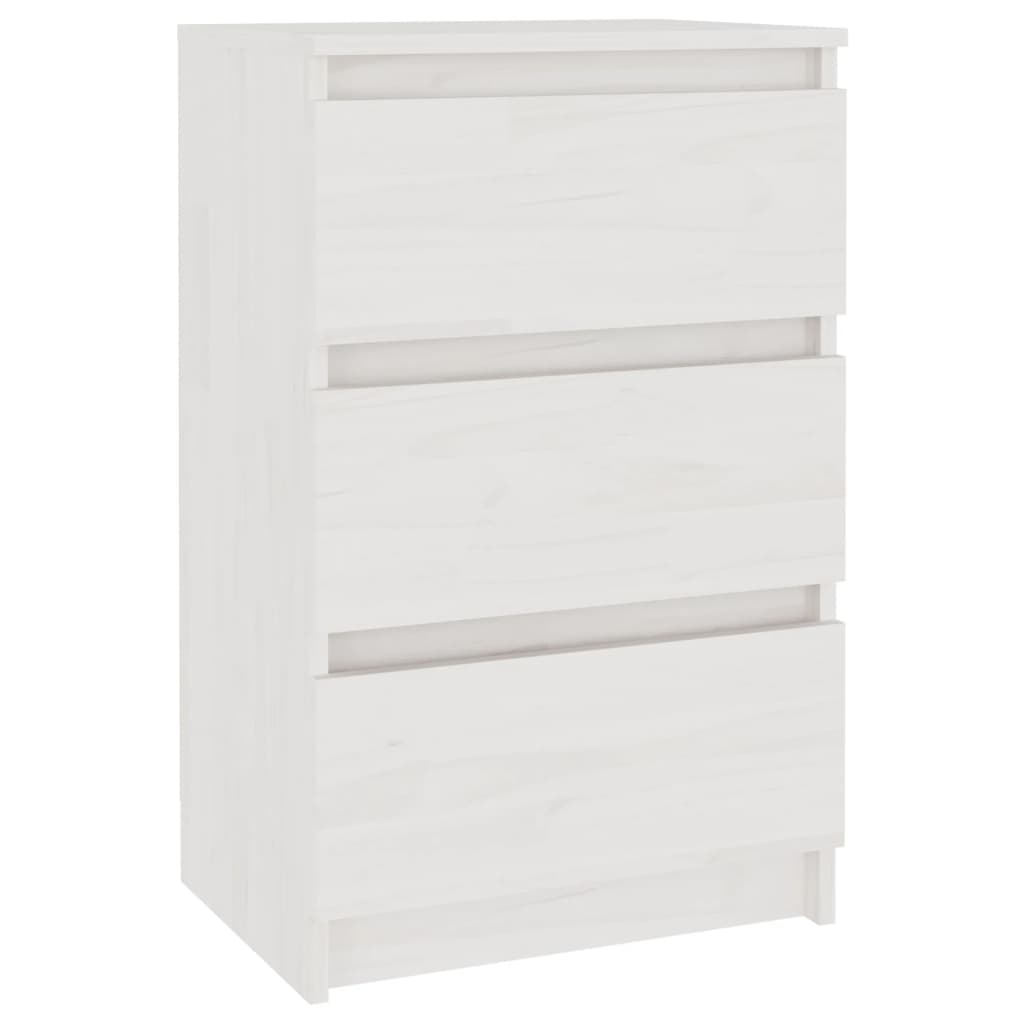 vidaXL Nachtschrank Weiß 40x29,5x64 cm Massivholz Kiefer