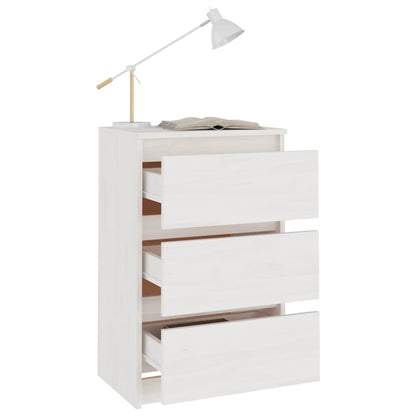 vidaXL Nachtschrank Weiß 40x29,5x64 cm Massivholz Kiefer