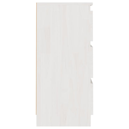 vidaXL Nachtschrank Weiß 40x29,5x64 cm Massivholz Kiefer