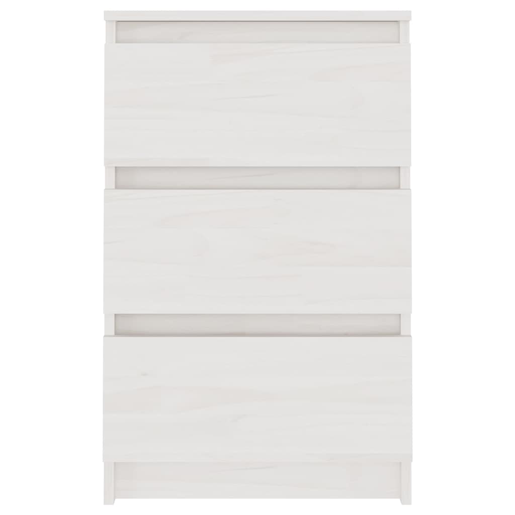 vidaXL Nachtschränke 2 Stk. Weiß 40x29,5x64 cm Massivholz Kiefer