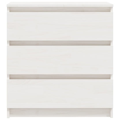 vidaXL Nachtschrank Weiß 60x36x64 cm Massivholz Kiefer