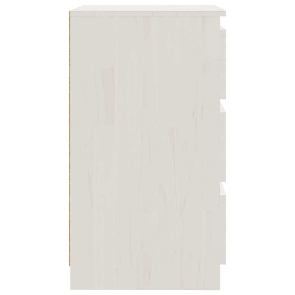 vidaXL Nachtschrank Weiß 60x36x64 cm Massivholz Kiefer