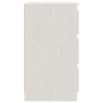 vidaXL Nachtschrank Weiß 60x36x64 cm Massivholz Kiefer
