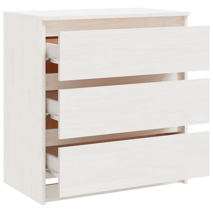 vidaXL Nachtschrank Weiß 60x36x64 cm Massivholz Kiefer