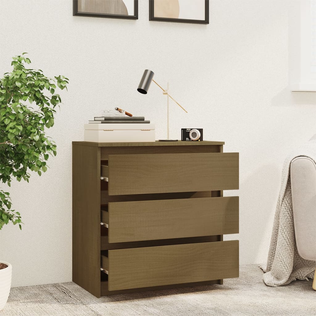 vidaXL Nachtschrank Honigbraun 60x36x64 cm Massivholz Kiefer
