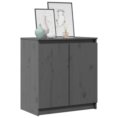 vidaXL Beistellschrank Grau 60x36x65 cm Massivholz Kiefer