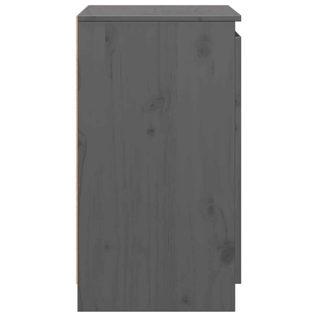 vidaXL Beistellschrank Grau 60x36x65 cm Massivholz Kiefer