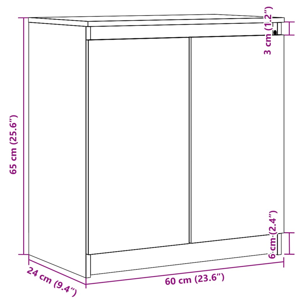 vidaXL Beistellschrank Grau 60x36x65 cm Massivholz Kiefer