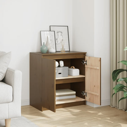 vidaXL Meuble d'appoint marron miel 60x36x65 cm Bois de pin massif