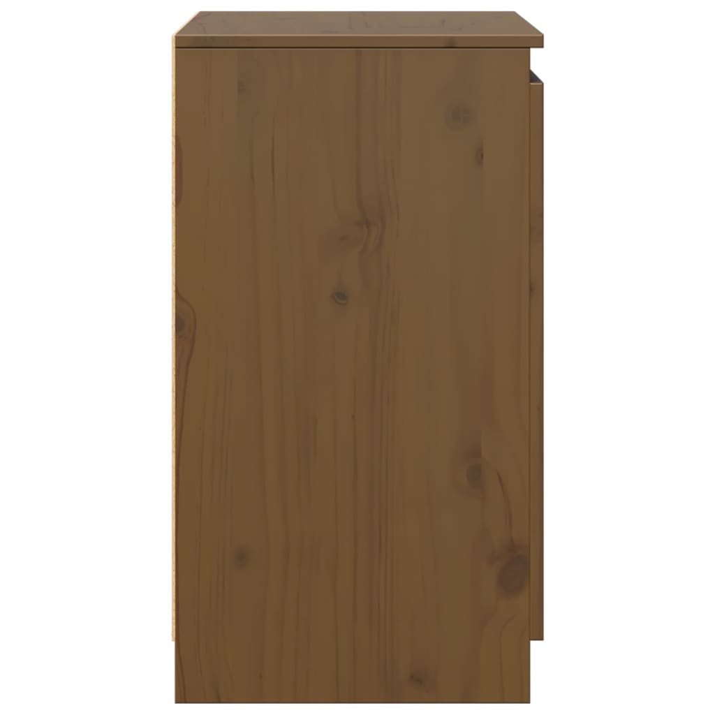 vidaXL Meuble d'appoint marron miel 60x36x65 cm Bois de pin massif