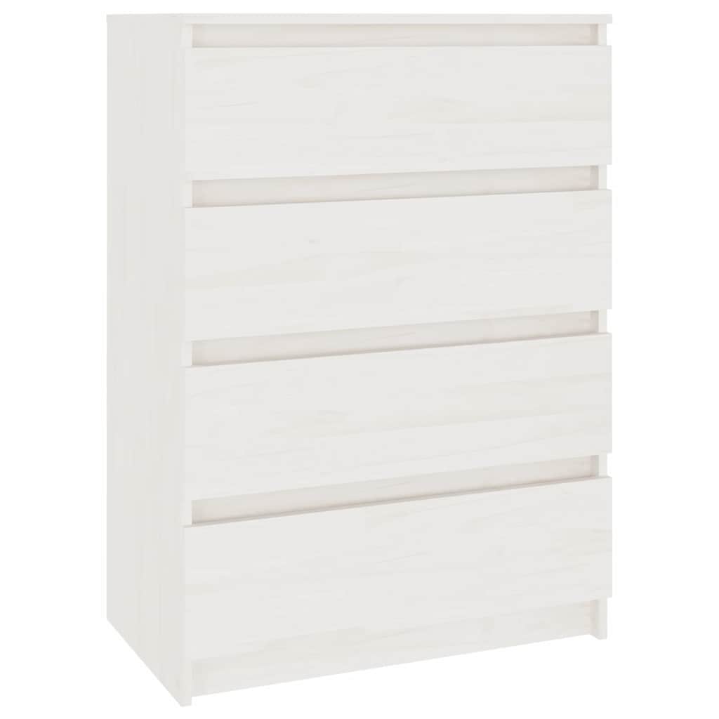 vidaXL Beistellschrank Weiß 60x36x84 cm Massivholz Kiefer