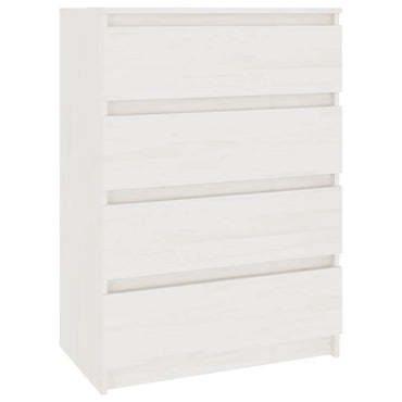 vidaXL Beistellschrank Weiß 60x36x84 cm Massivholz Kiefer