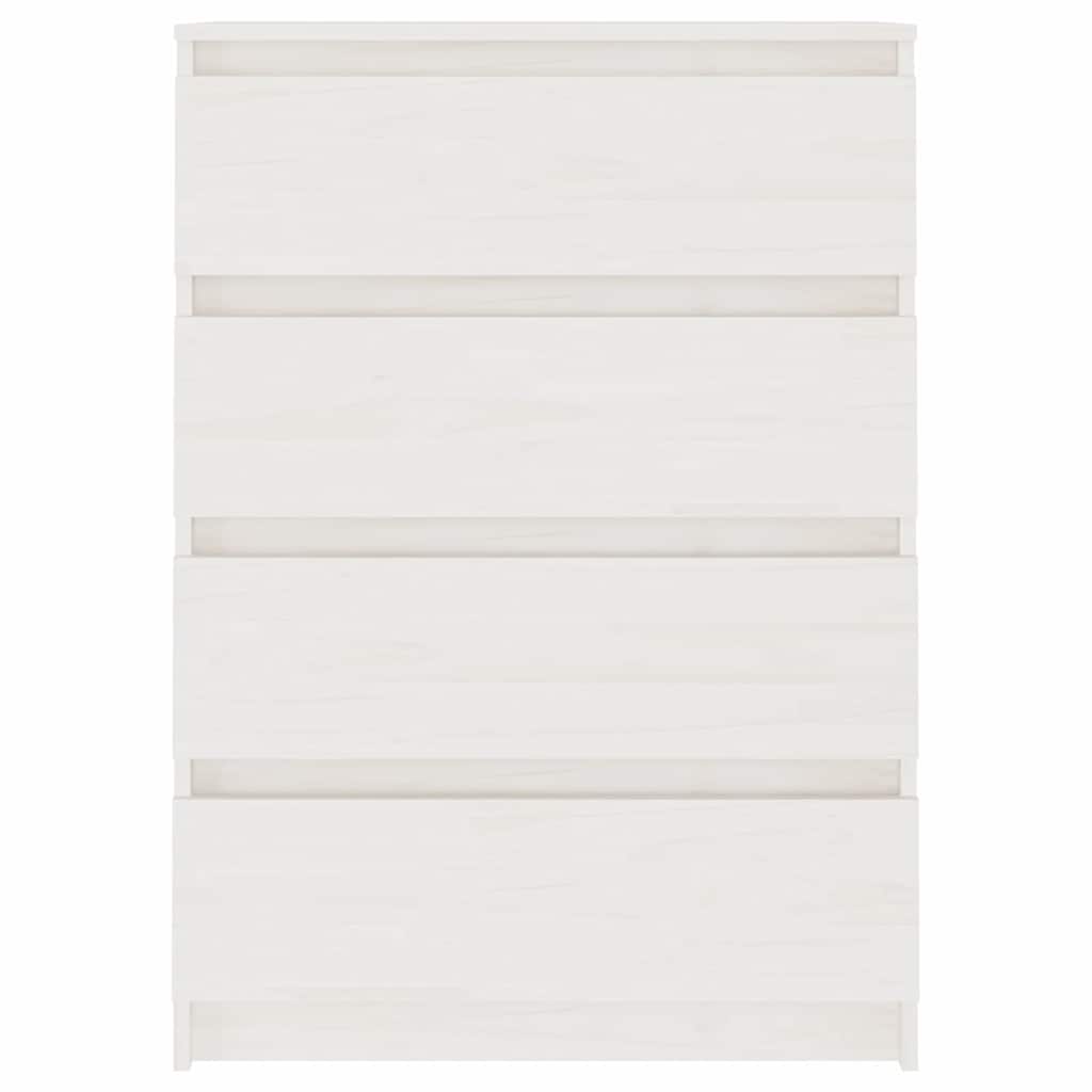 vidaXL Beistellschrank Weiß 60x36x84 cm Massivholz Kiefer