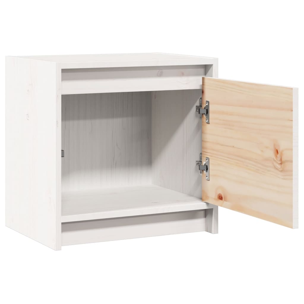 vidaXL Nachtschrank Weiß 40x30,5x40 cm Massivholz Kiefer