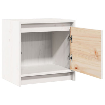 vidaXL Nachtschrank Weiß 40x30,5x40 cm Massivholz Kiefer