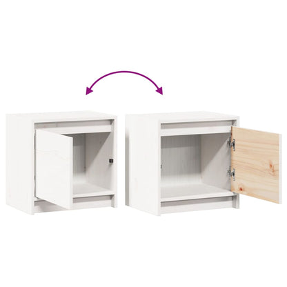 vidaXL Nachtschrank Weiß 40x30,5x40 cm Massivholz Kiefer