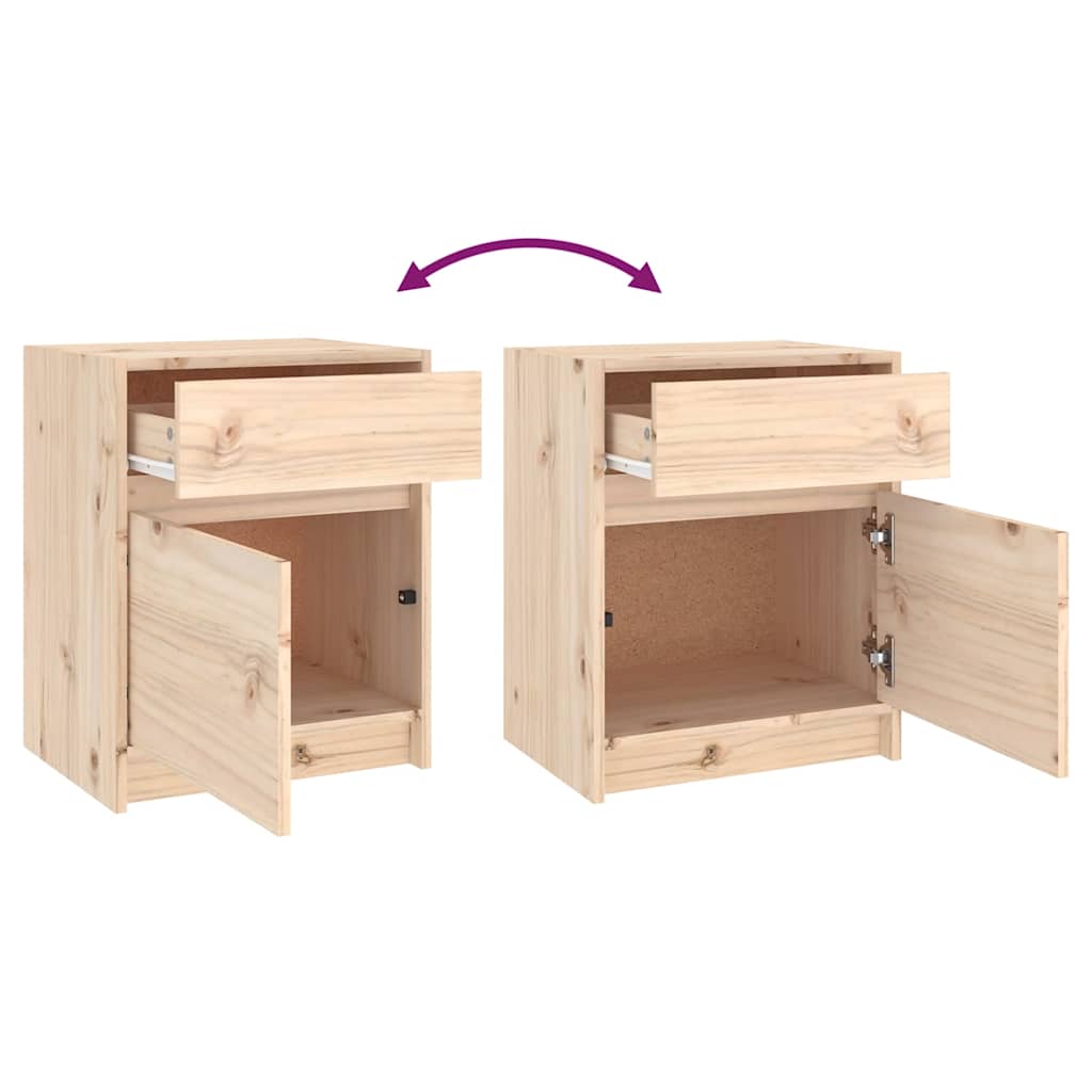 vidaXL Nachtschrank 40x31x50 cm Massivholz Kiefer
