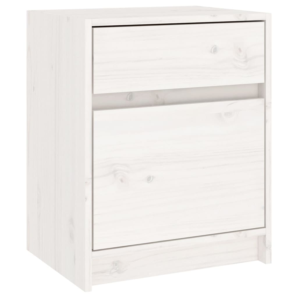 vidaXL Nachtschrank Weiß 40x31x50 cm Massivholz Kiefer