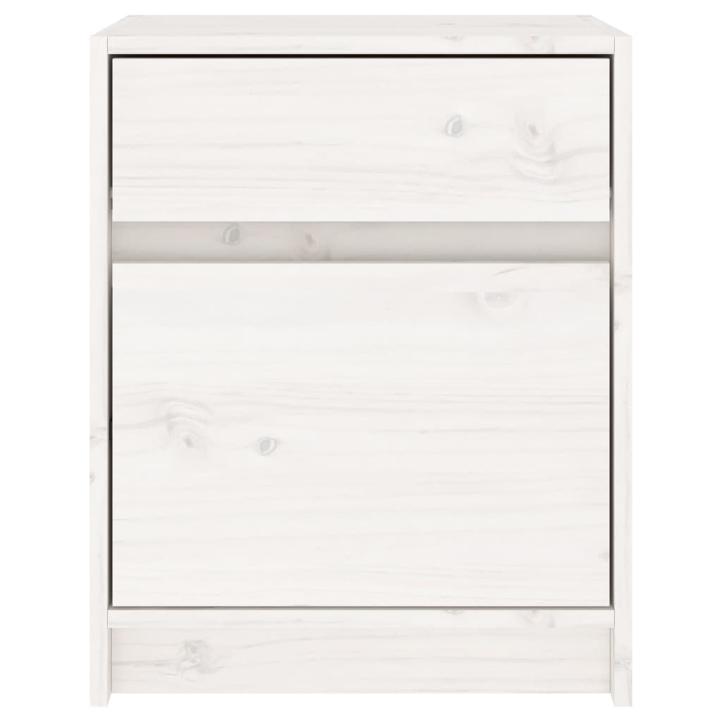 vidaXL Nachtschrank Weiß 40x31x50 cm Massivholz Kiefer