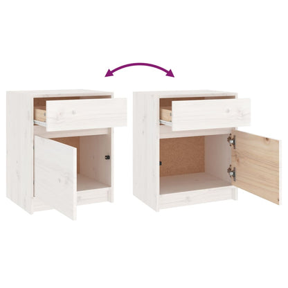 vidaXL Nachtschrank Weiß 40x31x50 cm Massivholz Kiefer