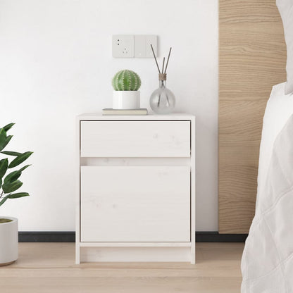 vidaXL Nachtschränke 2 Stk. Weiß 40x31x50 cm Massivholz Kiefer