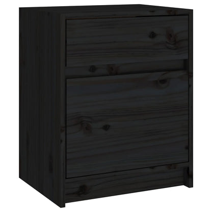 vidaXL Nachtschränke 2 Stk. Schwarz 40x31x50 cm Massivholz Kiefer