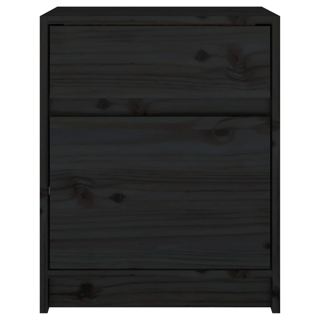 vidaXL Nachtschränke 2 Stk. Schwarz 40x31x50 cm Massivholz Kiefer