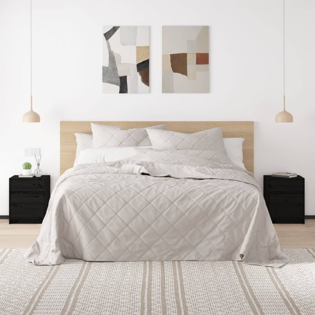 vidaXL Nachtschränke 2 Stk. Schwarz 40x31x50 cm Massivholz Kiefer